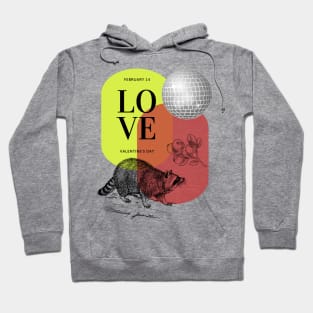 Valentines Day Racoon Design Hoodie